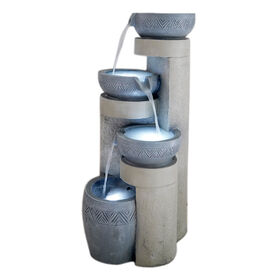 Manufacturer multi layer flowing water fountain with pump LED light for home garden decoration
