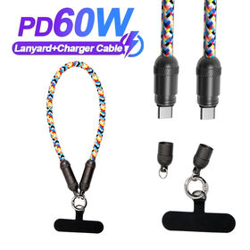 Mobile Phone Strap Charging Type C Charge Cord Cell Phone Chain Lanyard Crossbody Usb Charging Wire Cable