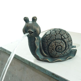 Lovely design resin snail sculpture pond spitter fountain for garden decor