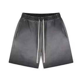 250gsm Oversized Heavyweight Customization Summer High Street Vintage Elastic Waist Blank Acid Wash Shorts For Men