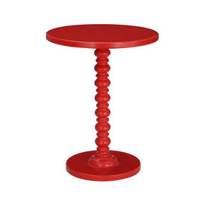 Table d'appoint mobile, table d'appoint/basse/canapé ronde en bois rouge