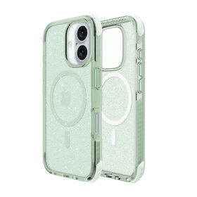 Neueste magnetische Hybrid-Handyhülle mit funkelndem grünem Design passend für iPhone 16.