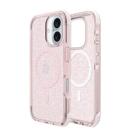 Funda magnética híbrida a prueba de golpes con diseño de harina de cuarzo brillante para iPhone 16