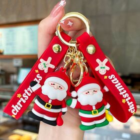 Porte-clés de Noël Père Noël, Pendentif de Sac de Dessin Animé 3D, Anneaux de Clés Bonhomme de Neige, Cadeaux