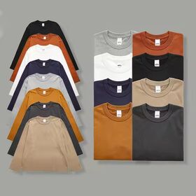 Hochwertige Mode T-Shirts im Großhandel, individuelles Logo, Blanko, 300 GSM Baumwolle, schweres Gewicht, Oversize, lässige Herren Langarmshirts