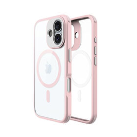 Dernière coque de téléphone magnétique rose antichoc en alliage d'aluminium + PC + TPU + TPE, adaptée pour i phone 16.