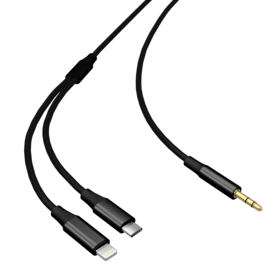 Fábrica original OEM 3,5mm para relâmpago &amp; Tipo-c para Tipo-C Porta Headphone para Falante e Headset Do Carro