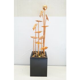 Fontaine d'eau décorative de jardin en métal avec fleur de lotus artificielle de 1,2 m en gros avec pompe pour maison hôtel bureau feng shui