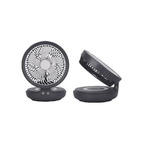 6-Zoll Mini-Tischventilator mit eingebautem Li-Ionen-Akku, wiederaufladbar, faltbar, USB, Kühlung, digital, Kunststoff, LED, abnehmbar