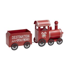 OEM gift set holiday seasonal ornaments metal train cart gift box for Christmas decor
