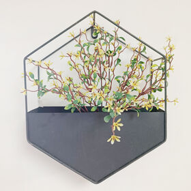 OEM Décoration murale moderne, pot géométrique en métal pour plantes artificielles, montage mural