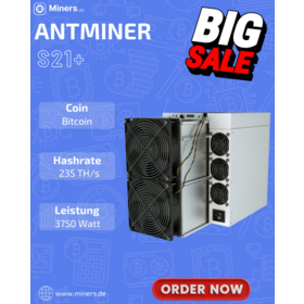 Haut rendement ANTMINER BTC Miner Blockchain antminer S21+ 235T HK spot Garantie du fabricant bitcoin miner asic miner