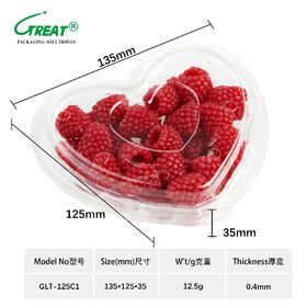 Envase tipo almeja de plástico PET reciclable para arándanos