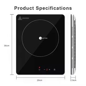 Cuisinière à Induction Compacte Ultra-Mince 2000W, Plaque de Cuisson à Induction pour Appareil de Cuisine