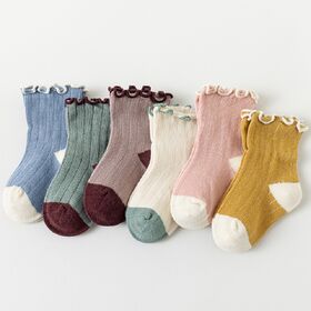 Chaussettes pour enfants douces, légères et respirantes en gros, différentes tailles et couleurs, personnalisation disponible