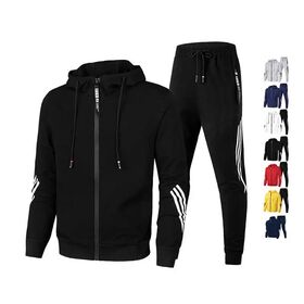 Casual Fashion Sportswear Training Zipper Hooded and Pant 2 Piece Men's Hoodies Sweatsuit Tracksuit Set