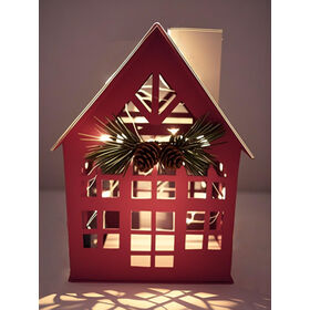 Factory price metal house with LED string light battery-operated for Christmas decor gift
