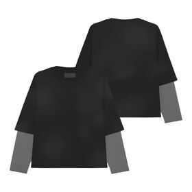 Individuelles Baumwoll-T-Shirt für Herren mit DTG-Druck, Großhandelssiebdruck-Design-Logo, doppellagiges Langarm-T-Shirt für Herren