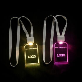LED luminous acrylic hang tags LED luminous badge, acrylic customized corporate logo, party luminous badge hanging