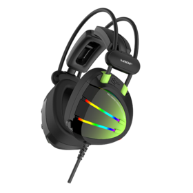 JINDUN M10F Neu eingetroffene, farblich abgestimmte kabelgebundene Kopfhörer RGB Licht Gaming Headset mit abnehmbarem Mikrofon für Computer Büro