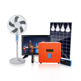 Sistema de Iluminación Solar Asequible con Pago por Uso, Estación de Energía Solar Portátil, Kit de Sistema para Hogares Pequeños en África para Familias