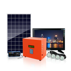 Mini generador solar compacto de 20W con sistema de iluminación solar doméstico de pago por uso. Kit de estación de energía portátil para montaje en techo.