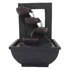 Mini fontaine d'eau de table d'intérieur avec pompe, artisanat en polyrésine, cadeau promotionnel idéal pour la décoration de bureau à domicile