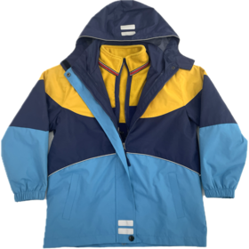 Two - piece children's outdoor jacket set: waterproof, windproof, with three - in - one polar fleece inner liner, for outdoor leis