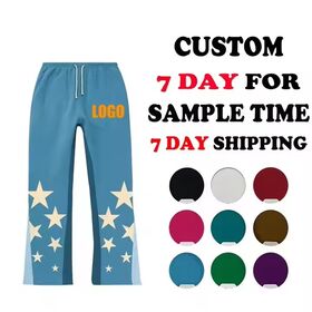 Pantalones de chándal de algodón para hombre, ropa de calle personalizada, joggers de alta calidad, pantalones apilados de felpa con logo