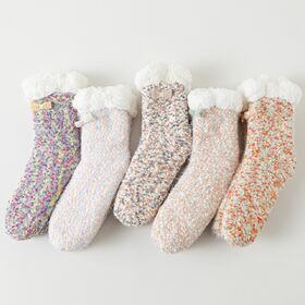 Rutschfeste, dicke Hausschuhe Socken für Damen im Winter für Innenbereiche