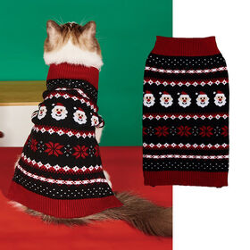 Popular Christmas Cat Sweater Santa Claus Design Cozy Warm Pet Apparel Dog Clothes