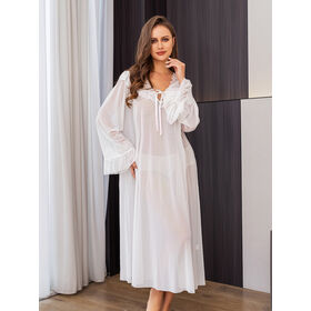 knee length dresses for ladies Women's Cowl Neck Plus Size Silk Nightgown Slip Dress Claret / 2X