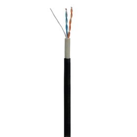 Câble de communication à 2 paires en cuivre massif pour extérieur, câble télécom non blindé Cat3 Cat5e, câble réseau noir résistant aux UV