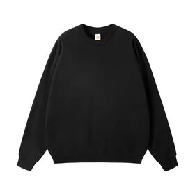 Sweat-shirt Ras du Cou en Molleton Gratté avec Logo Personnalisé, Vêtement Uni, Coupe Oversize de Haute Qualité, Vente en Gros, 400 G/M², Coton, Grammage Lourd