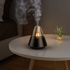 Diffuser Aroma Cahaya Lilin Nordic 150ml, Dispenser Pewangi, Humidifier Diffuser Minyak Esensial Aromaterapi Ultrasonik