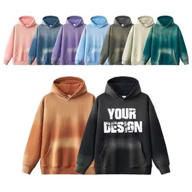 Fabricants Logo Personnalisé Vierge Délavé Par Le Soleil Poids Lourd Designer Homme Sweat À Capuche Cool Pull Oversize Sweat-Shirt À Capuche