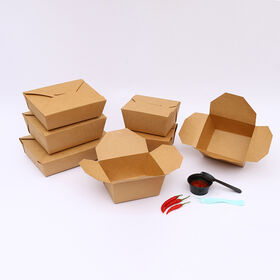Biologisch abbaubare Einweg-Kraftpapier-Lebensmittelbox für Take-Away-Mittagessen
