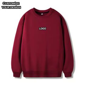Sweat-shirt Homme Oversize Personnalisé Brodé Col Rond Ample Molleton Coton Lourd Impression en Relief Sweat-Shirt Col Rond