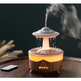 Wholesale remote control rotary raindrop essential oil aromatherapy machine humidifier home bedroom colorful atmosphere light