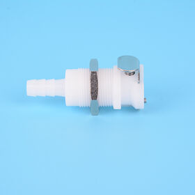 1/4" Flow Body 1/4" 5/16" 3/8" Barb Plastic Panel Mount Valved Quick Disconnect Female Coupling Body