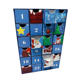 Kotak Kemasan Hadiah Natal Kertas Karton Mewah Kosong Kalender Adven Kustom, Ramah Lingkungan untuk Penggunaan Jangka Panjang