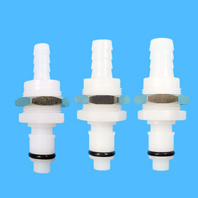 Conector Rápido de Rosca para Montaje en Panel con Válvula de Plástico 1/4" 5/16" 3/8" Acople de Espiga para Manguera