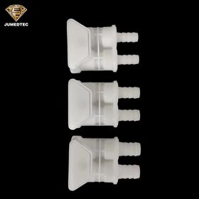 Konektor Ganda Plastik Tanpa Katup Laju Aliran 1/4" untuk Dua Jalur Tabung Barb - Konektor Tunggal