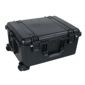 Plastic box with trolley, waterproof safety box for loading appliances, instrumentation equipment, customizable sponge lining.