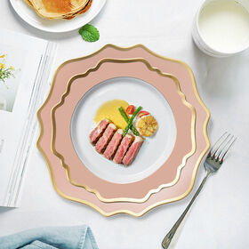 Pink Serving Plate Romantic Dinnerware Set Sunflower Dinner Plates porcelain