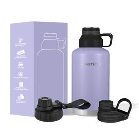 Botella de Agua de Acero Inoxidable de Doble Pared de 1.9 Litros ODM, Termo Aislado Tipo Growler con Asa y Tapa para Beber