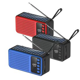 Haut-parleur Bluetooth Solaire Portable à Prix d'Usine, Haut-parleur Bluetooth Extérieur avec Projecteur LED/Radio FM, Double Option de Charge