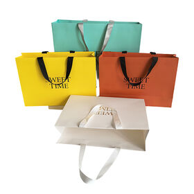 Sacs en Papier de Luxe avec Poignées pour Boutique, Emballage Personnalisé avec Logo Imprimé, Type Euro Tote