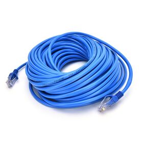 Cabo Ethernet Cat5e de Cobre de Alta Velocidade, Cabo de Patch Ethernet RJ45 Cat-5e, Cabo Ethernet de Rede de 20 metros Azul