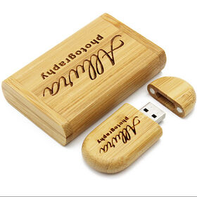 Wooden USB Wuth Custom LOGO Bamboo Wood USB Flash Drives For Souvenir Promotional Gift